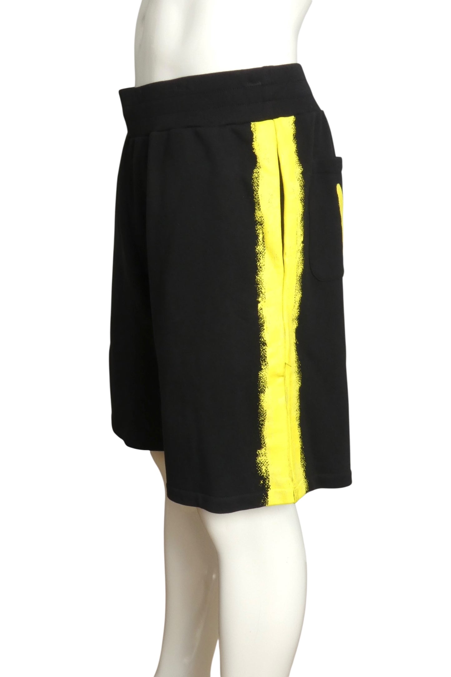 MOSCHINO COUTURE- NWT 2023 Black & Yellow Painted Knit Shorts, Size 38