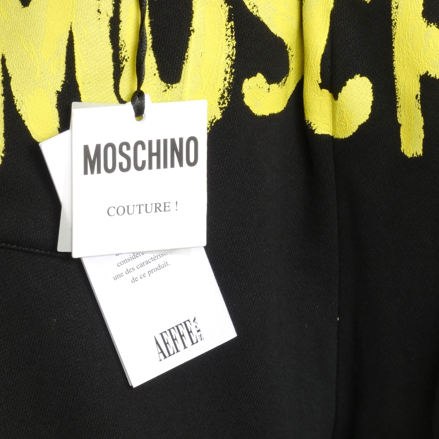 MOSCHINO COUTURE- NWT 2023 Black & Yellow Painted Knit Shorts, Size 38