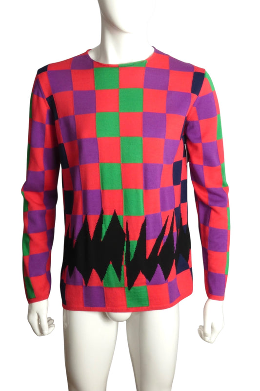 COMME DES GARCONS- NWT 2023 Checkered Sweater, Size Medium