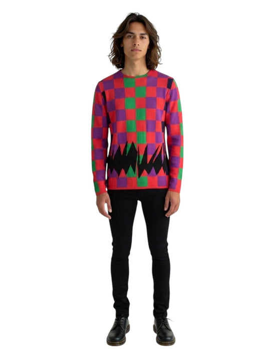 2023 NWT Checkered Sweater, Size Medium
