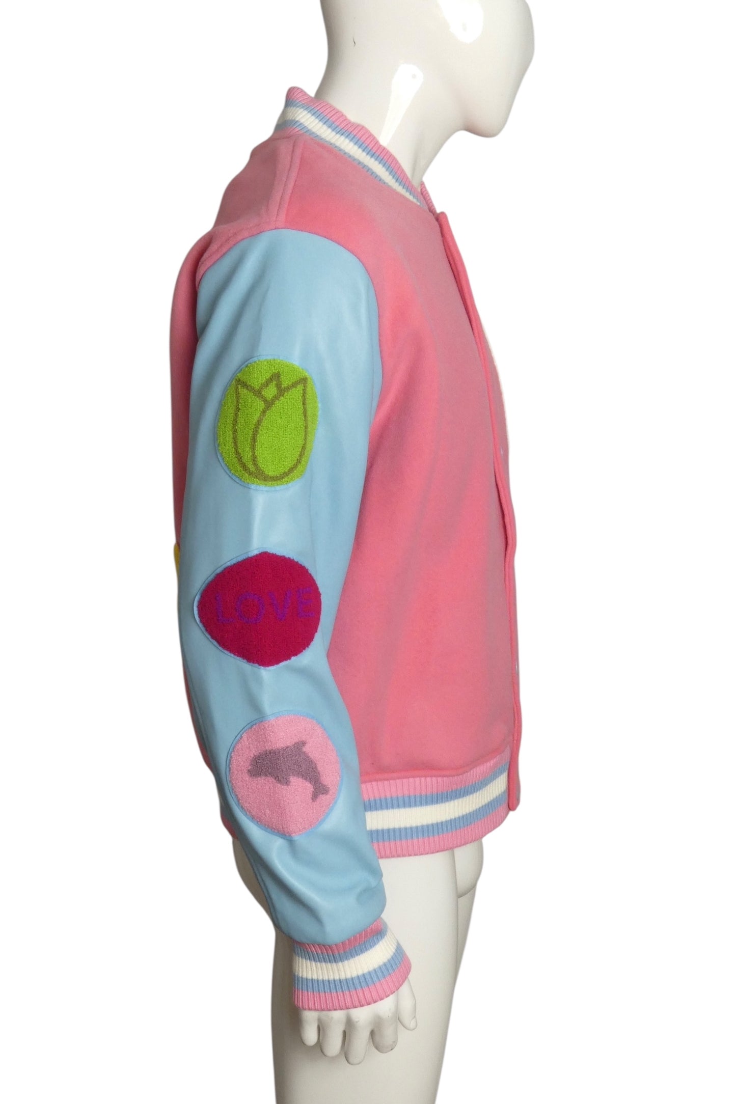 FLAN- NWT 2023 Happy Pill Varsity Jacket, Size Large