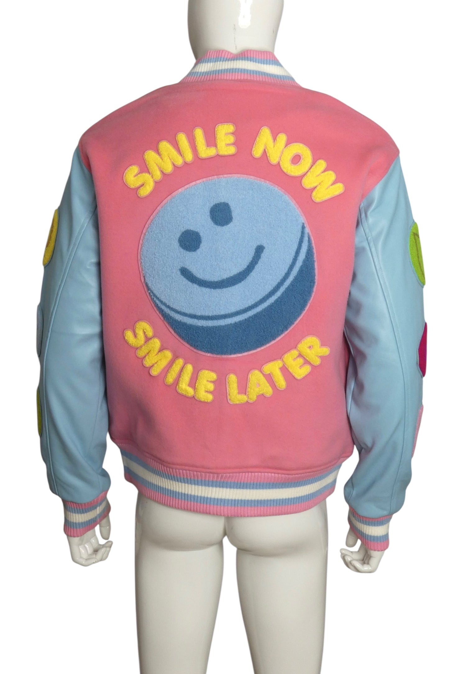 FLAN- NWT 2023 Happy Pill Varsity Jacket, Size Large