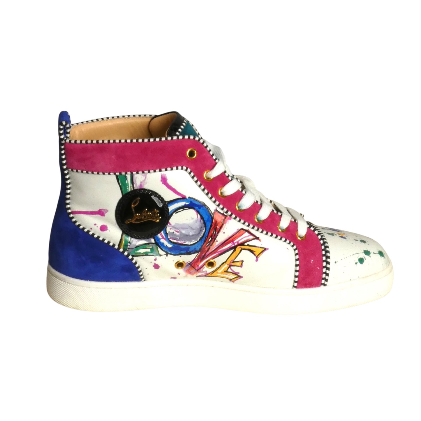 CHRISTIAN LOUBOUTIN- 2018 Louis Orlato Flat Calf Love Sneakers, Size 44