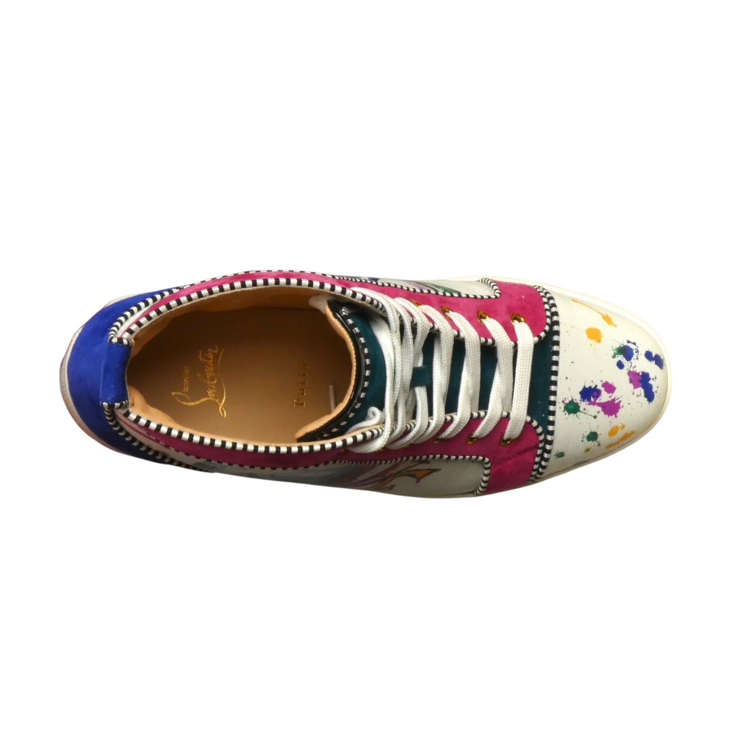 CHRISTIAN LOUBOUTIN- 2018 Louis Orlato Flat Calf Love Sneakers, Size 44