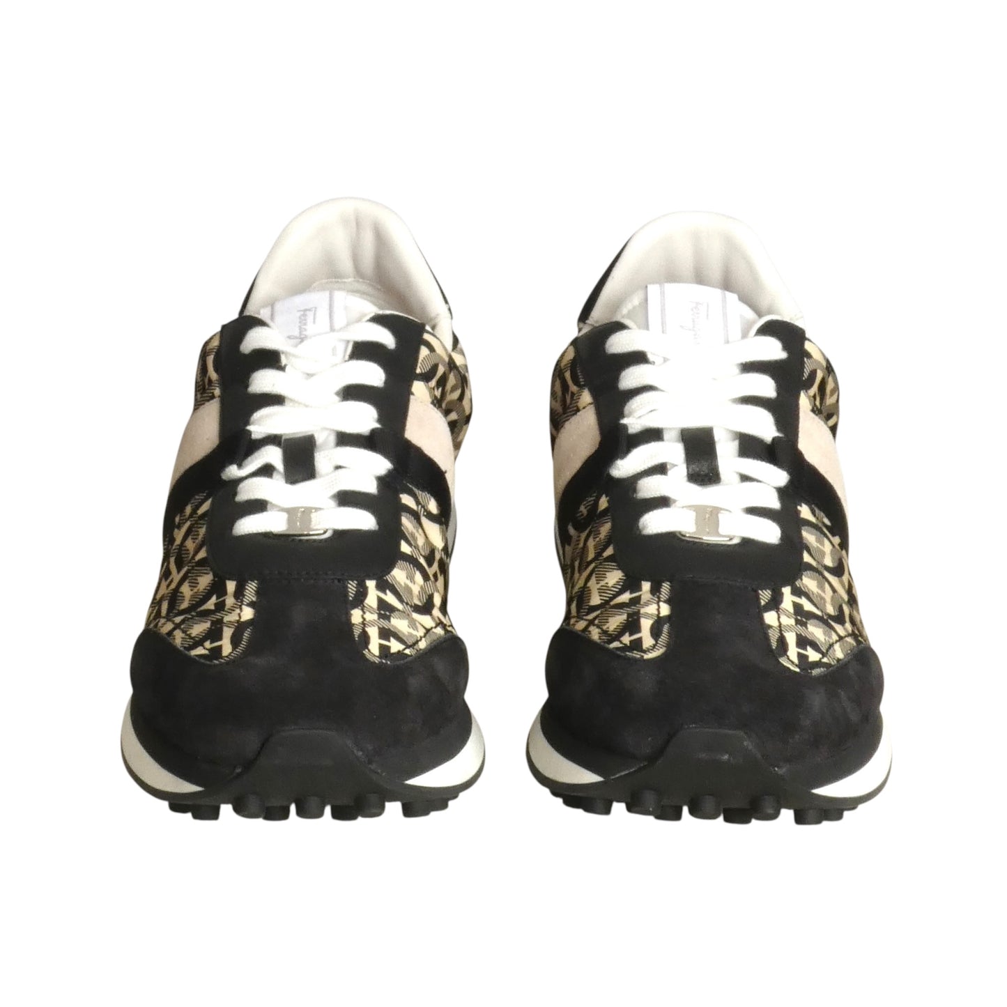 FERRAGAMO- NIB Gancini Nylon & Suede Logo Sneakers, Size 11.5