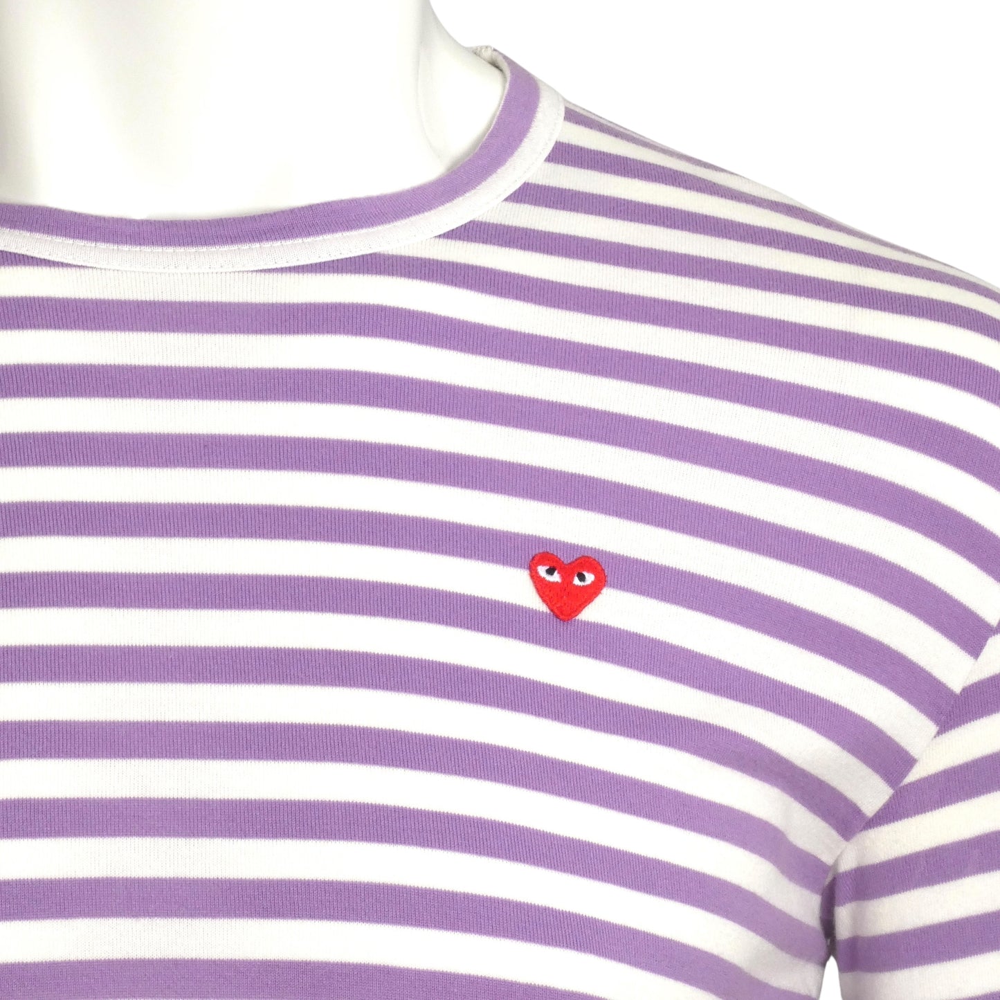 PLAY COMME DES GARCONS- 2021 Purple Stripe L/S T-Shirt, Size Medium