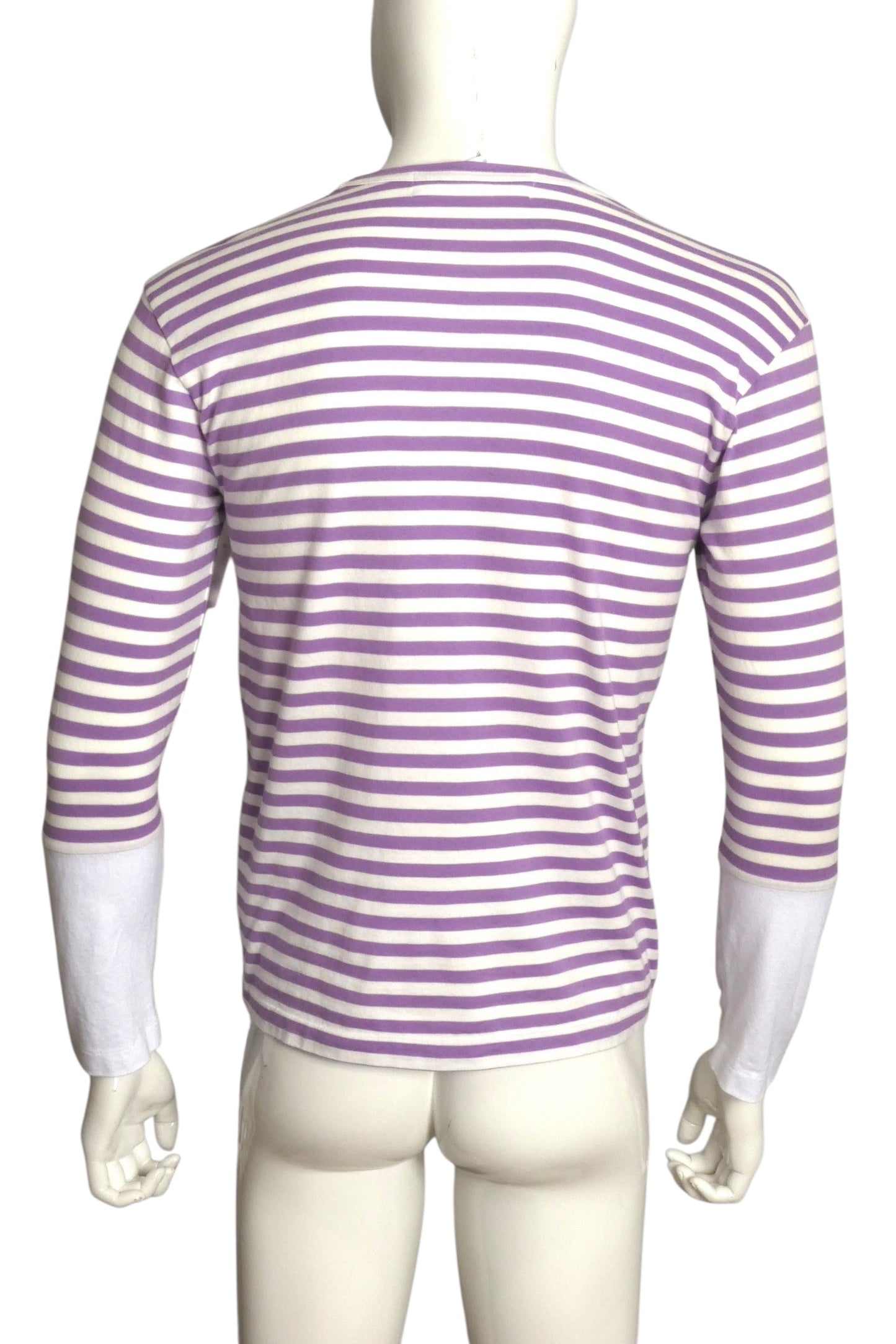 PLAY COMME DES GARCONS- 2021 Purple Stripe L/S T-Shirt, Size Medium