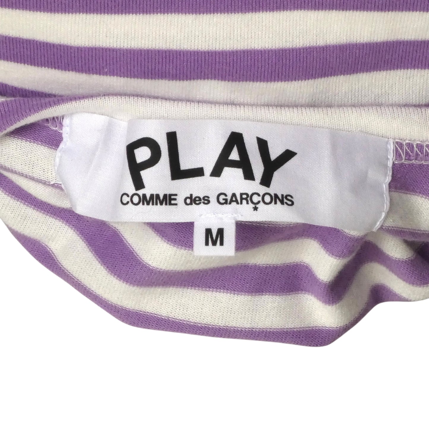 PLAY COMME DES GARCONS- 2021 Purple Stripe L/S T-Shirt, Size Medium
