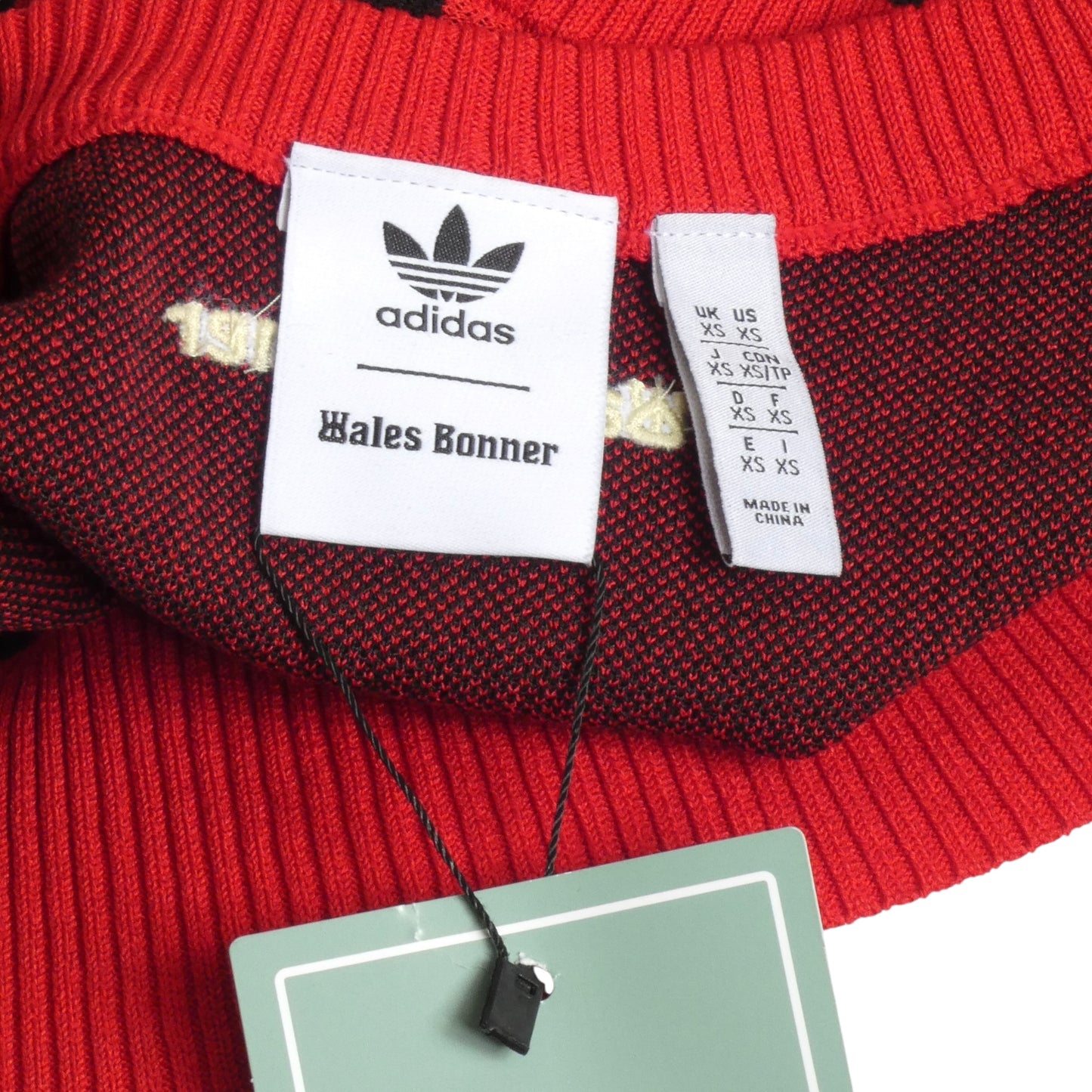 ADIDAS X WALES BONNER- Red & Black Print Sweater Vest, Size XS
