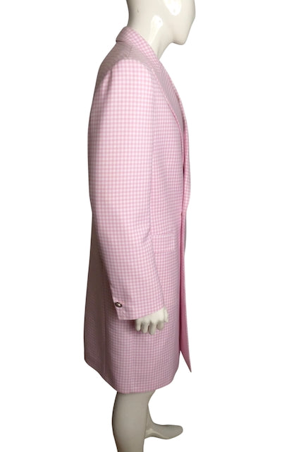 VERSACE NWT 2024 Wool Gingham Overcoat, Size Large