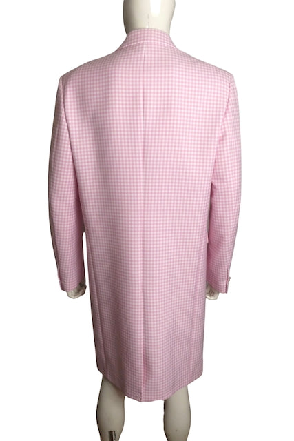 VERSACE NWT 2024 Wool Gingham Overcoat, Size Large
