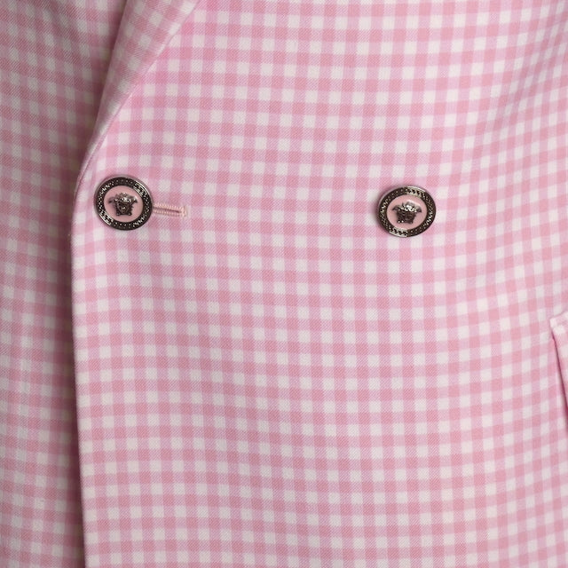 VERSACE NWT 2024 Wool Gingham Overcoat, Size Large