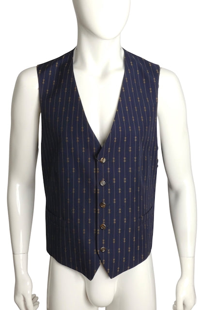 GUCCI- NWT 2023 Printed Wool Waistcoat, Size 2XL
