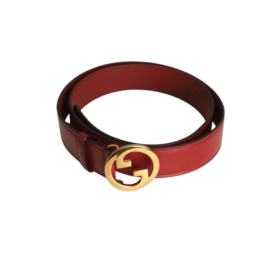 GUCCI- NIB Oxblood "Blondie" Leather Belt, Size 44