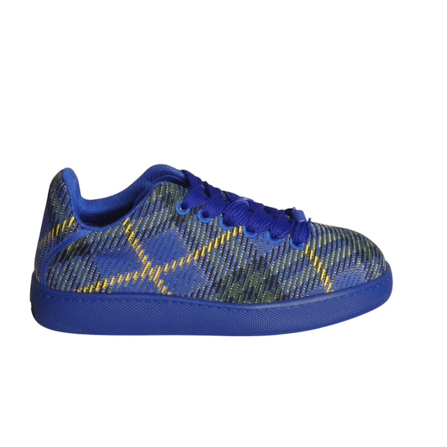 BURBERRY-Blue Low Top Plaid Trainers, Size 44.5