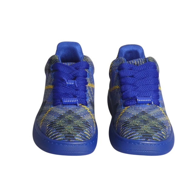 BURBERRY-Blue Low Top Plaid Trainers, Size 44.5