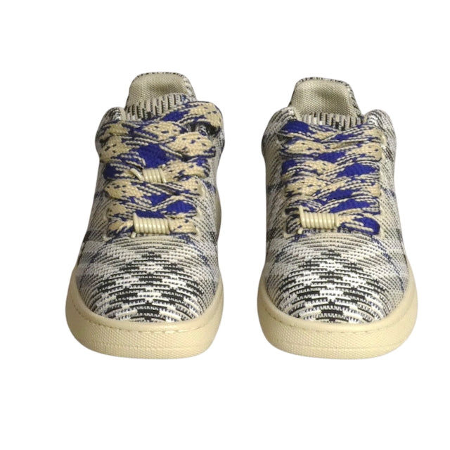 BURBERRY-Lichen Check Low Top Trainers, Size 44.5