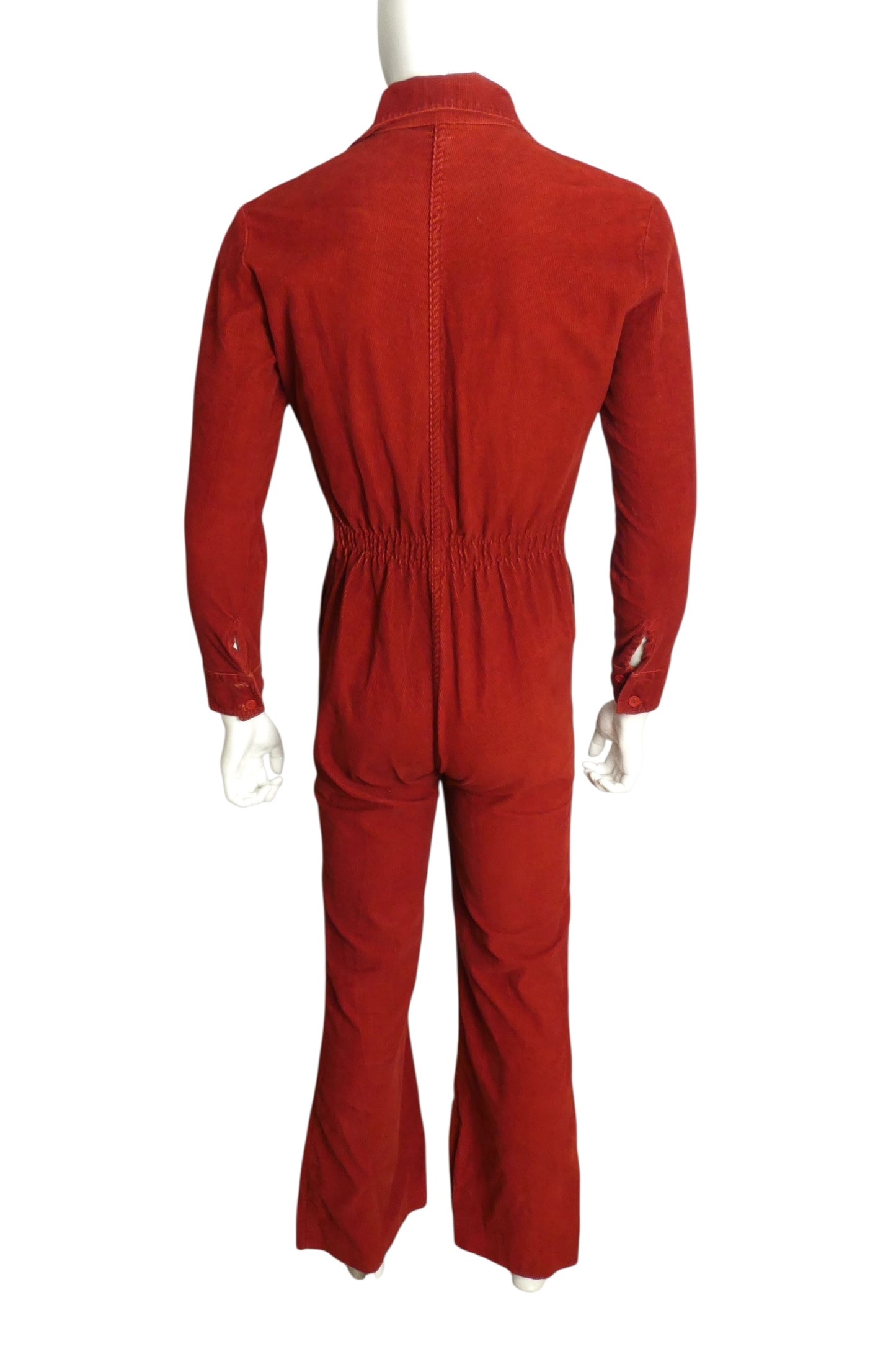 1970s Rust Corduroy Jumpsuit, Size Medium