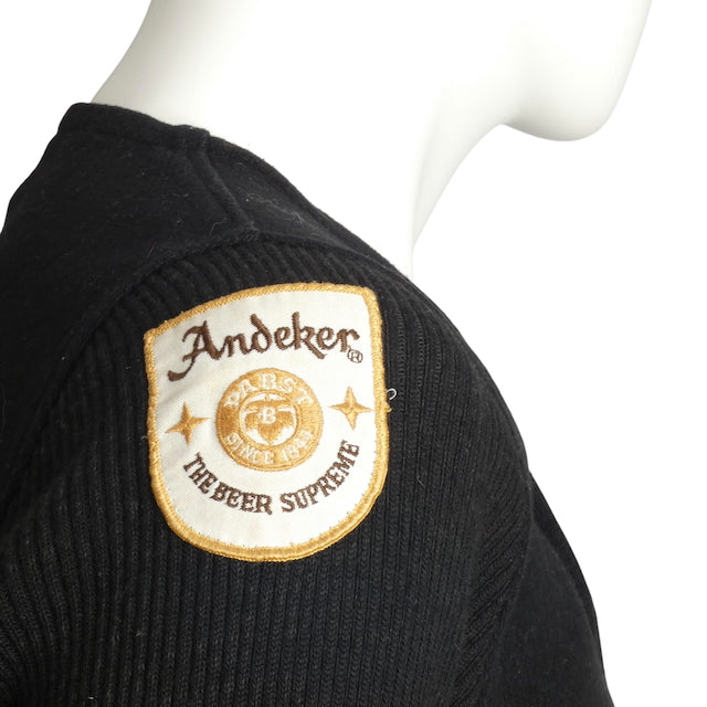 1960s Black Wool Knit PABST Jacket, Size Small