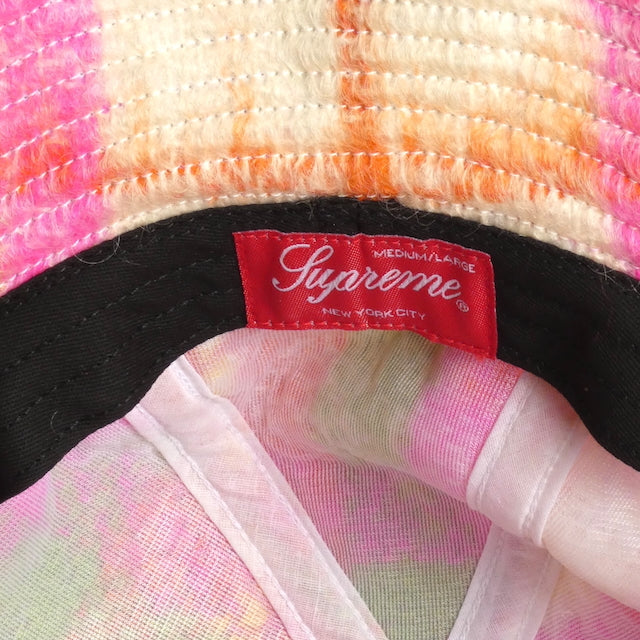 SUPREME 2025 Multi Color Plaid Mohair Bucket Hat, Size M/L