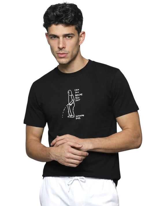 2025 NWT Black Graphic Print T-Shirt, Size Medium