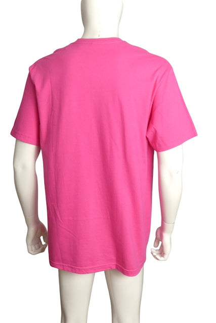 SUPREME- NWT 2025 Pink Graphic Print T-Shirt, Size Large