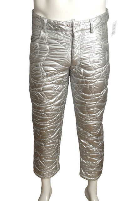 ERL- NWT 2021 Silver Quilted Pants, Waist 31