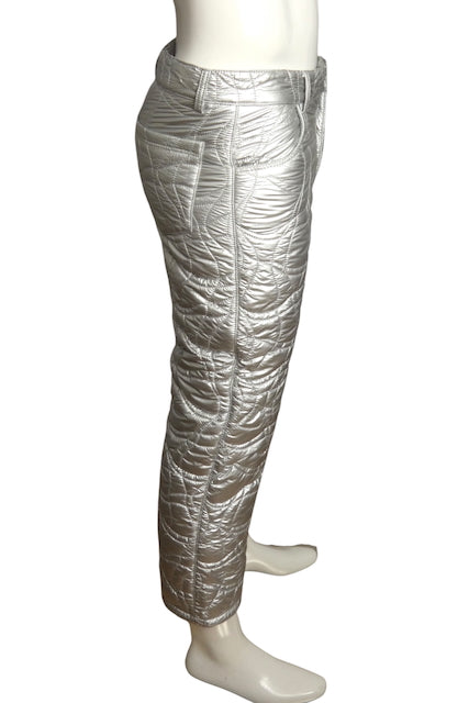 ERL- NWT 2021 Silver Quilted Pants, Waist 31