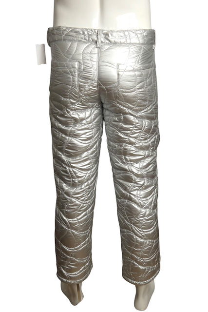 ERL- NWT 2021 Silver Quilted Pants, Waist 31