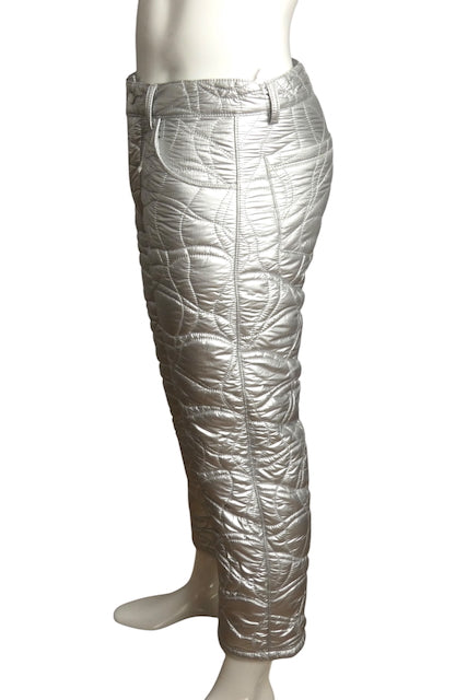 ERL- NWT 2021 Silver Quilted Pants, Waist 31