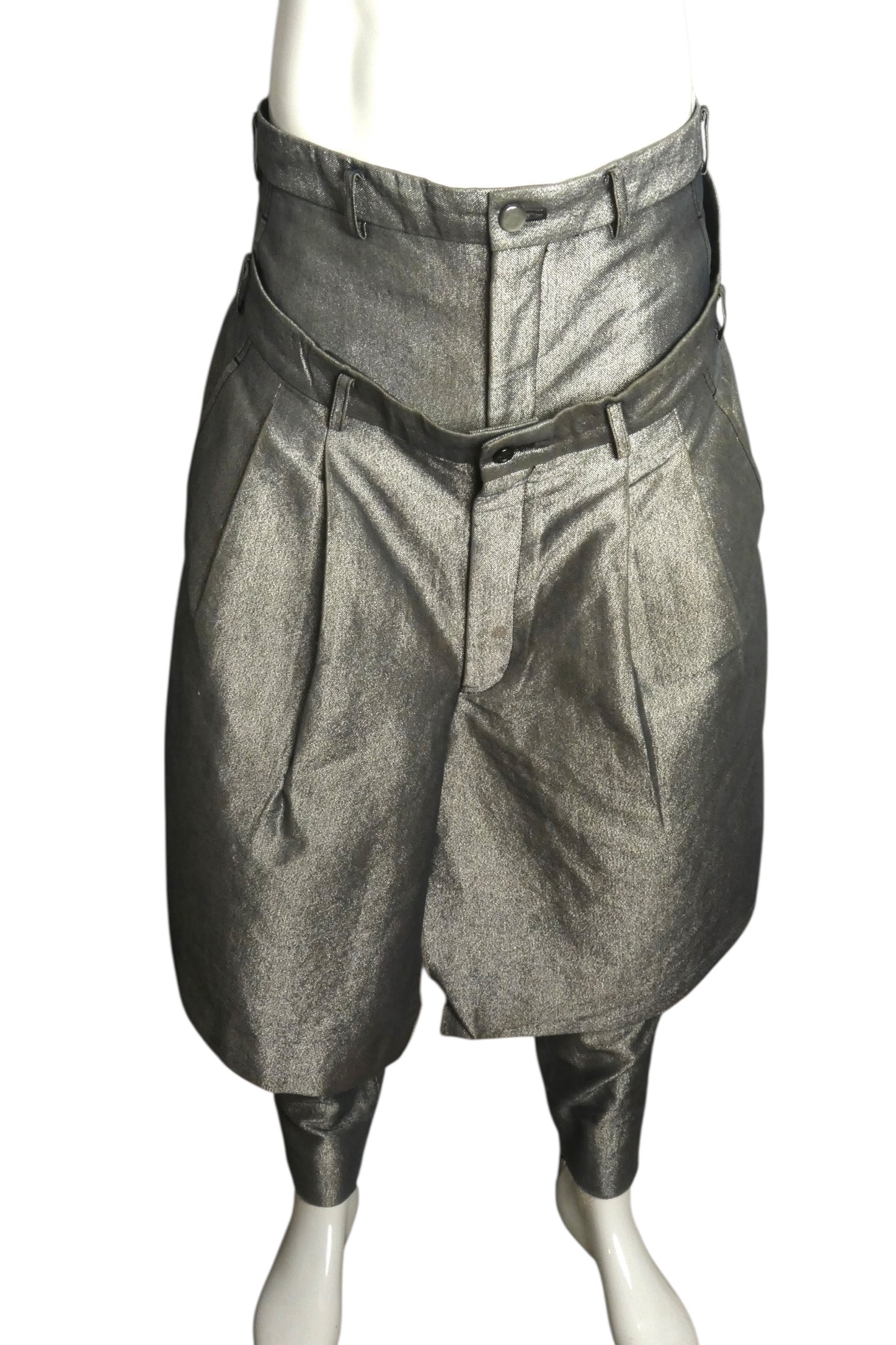 COMME DES GARCONS- 2021 Silver Metallic Pants, Waist 32