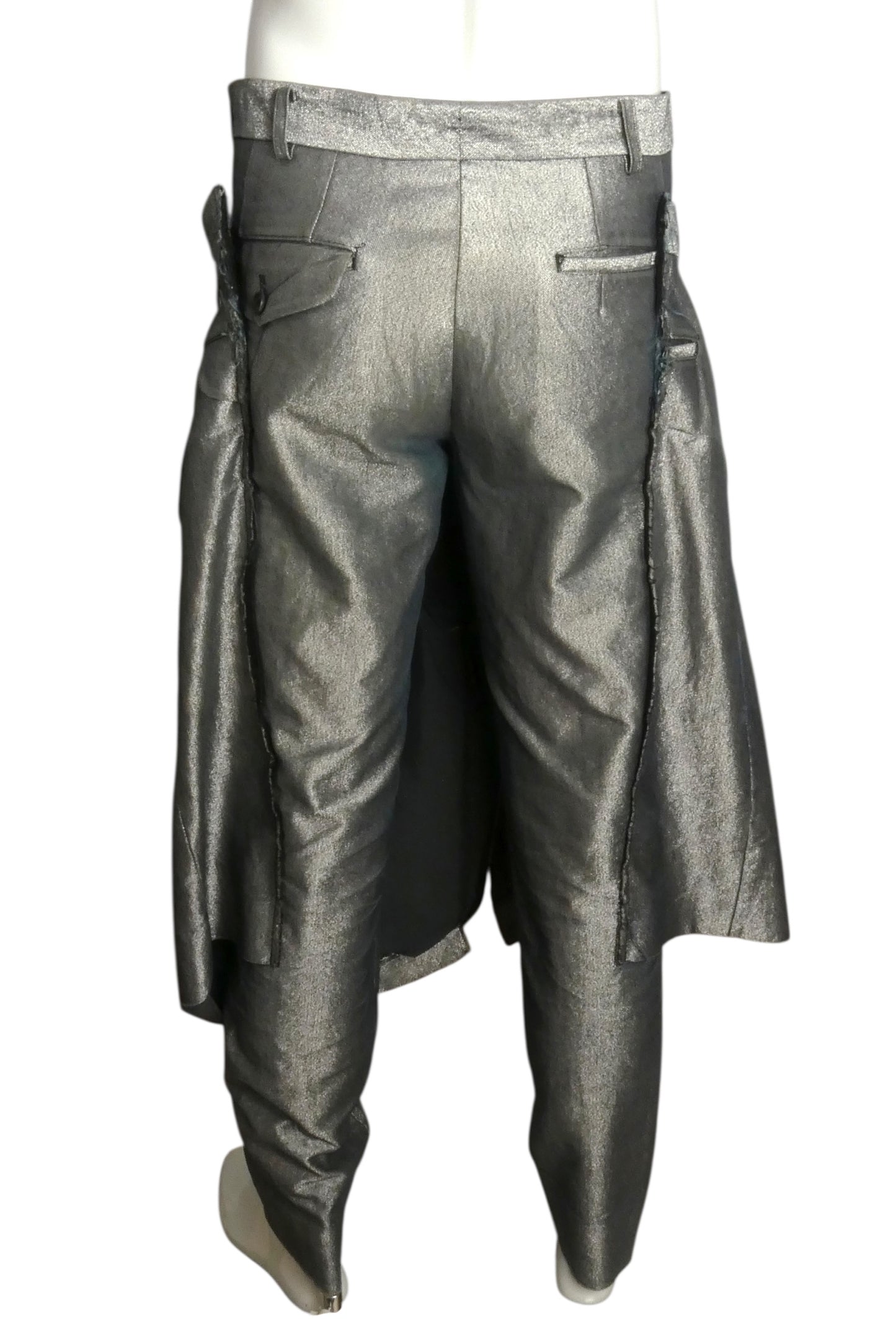 COMME DES GARCONS- 2021 Silver Metallic Pants, Waist 32