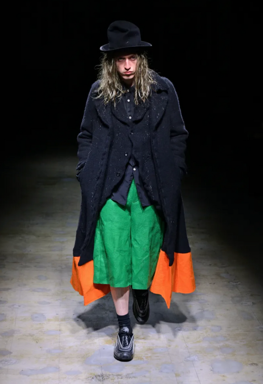 COMME DES GARCONS- 2022 Wool Fleece Colorblock Coat, Size XS