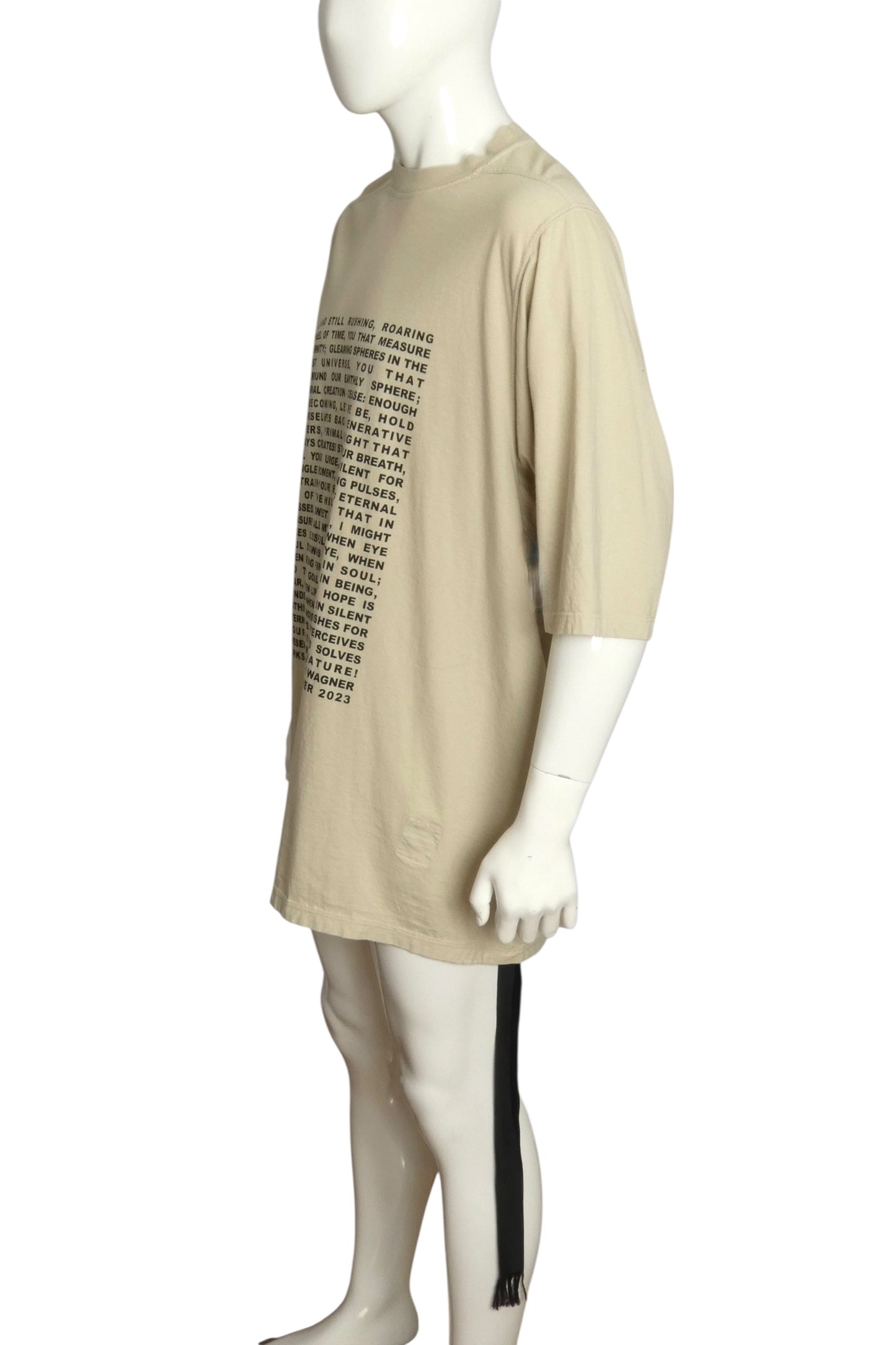 RICK OWENS- Graphic Print Long T-Shirt, Size XL