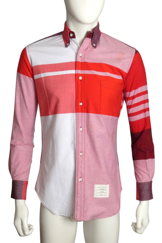 THOM BROWNE- Plaid Cotton L/S Shirt, Size Small