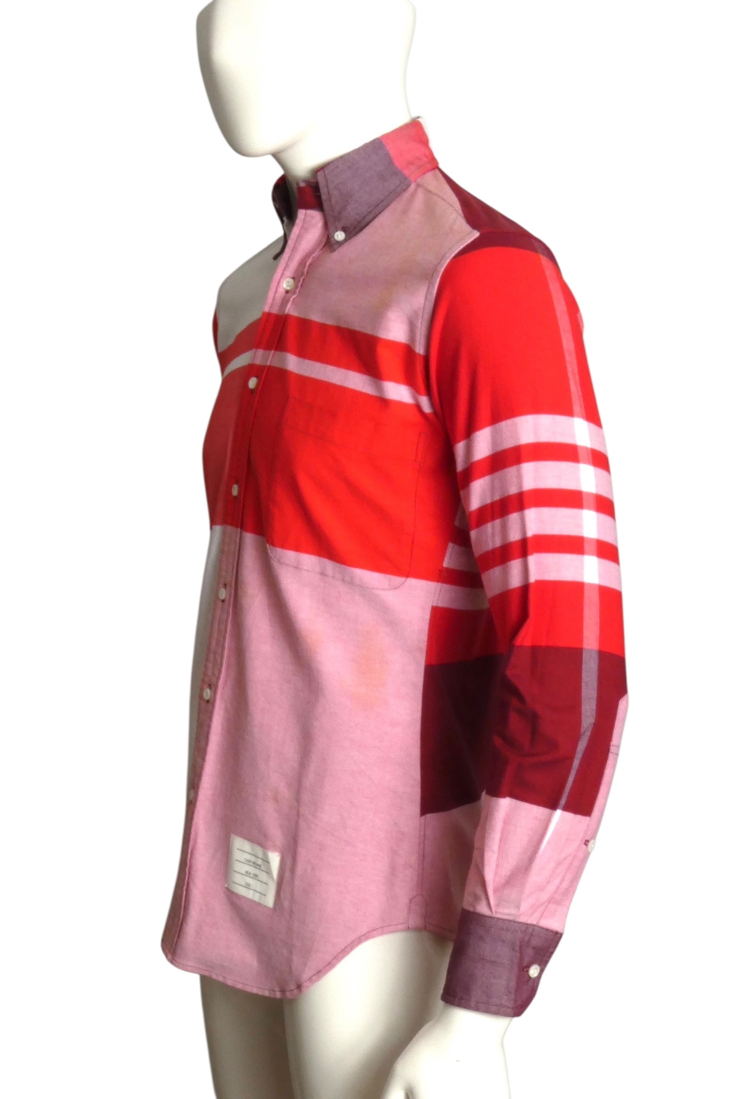 THOM BROWNE- Plaid Cotton L/S Shirt, Size Small