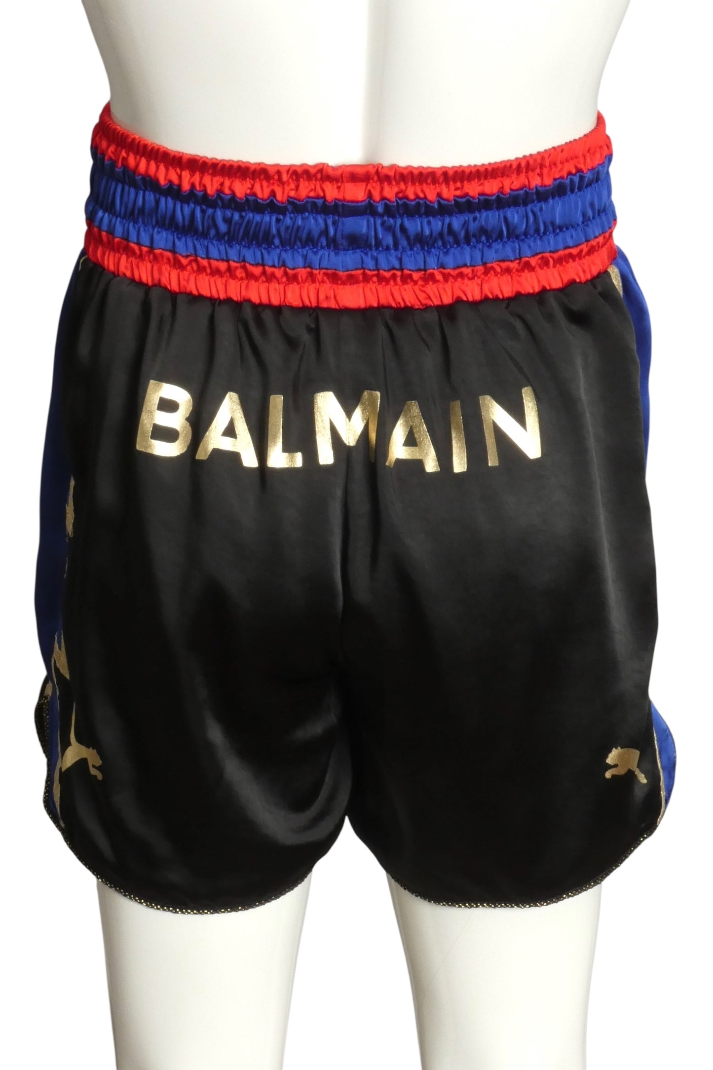 BALMAIN X PUMA- NWT 2019 Multi Color Satin Boxing Shorts, Size Large