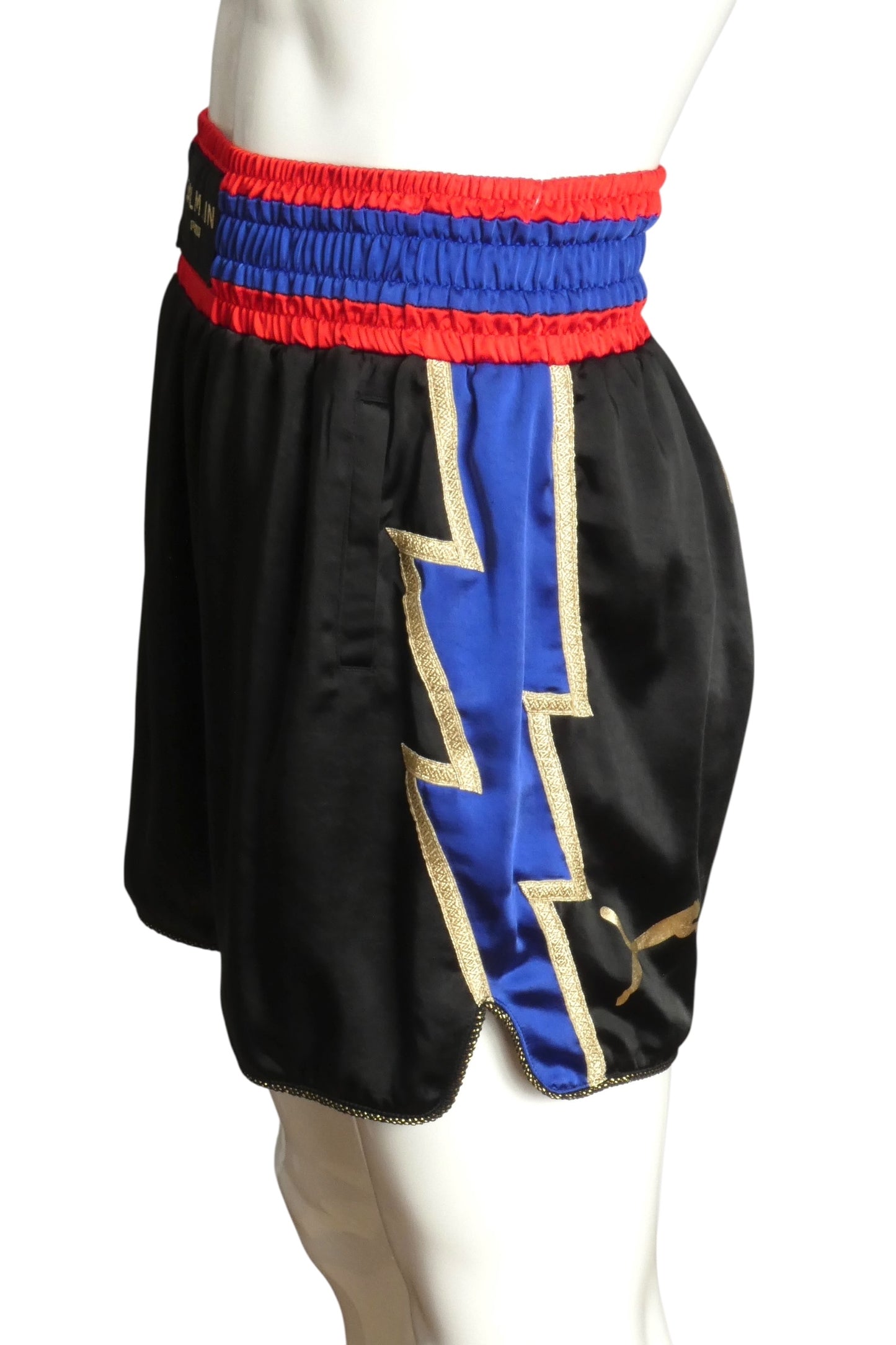 BALMAIN X PUMA- NWT 2019 Multi Color Satin Boxing Shorts, Size Large