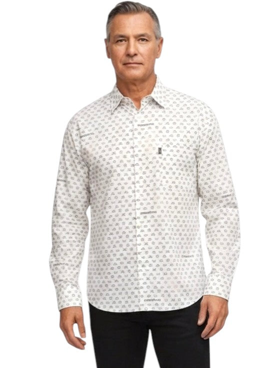 1990s L/S Cotton Novelty Print Shirt, Size 2XL