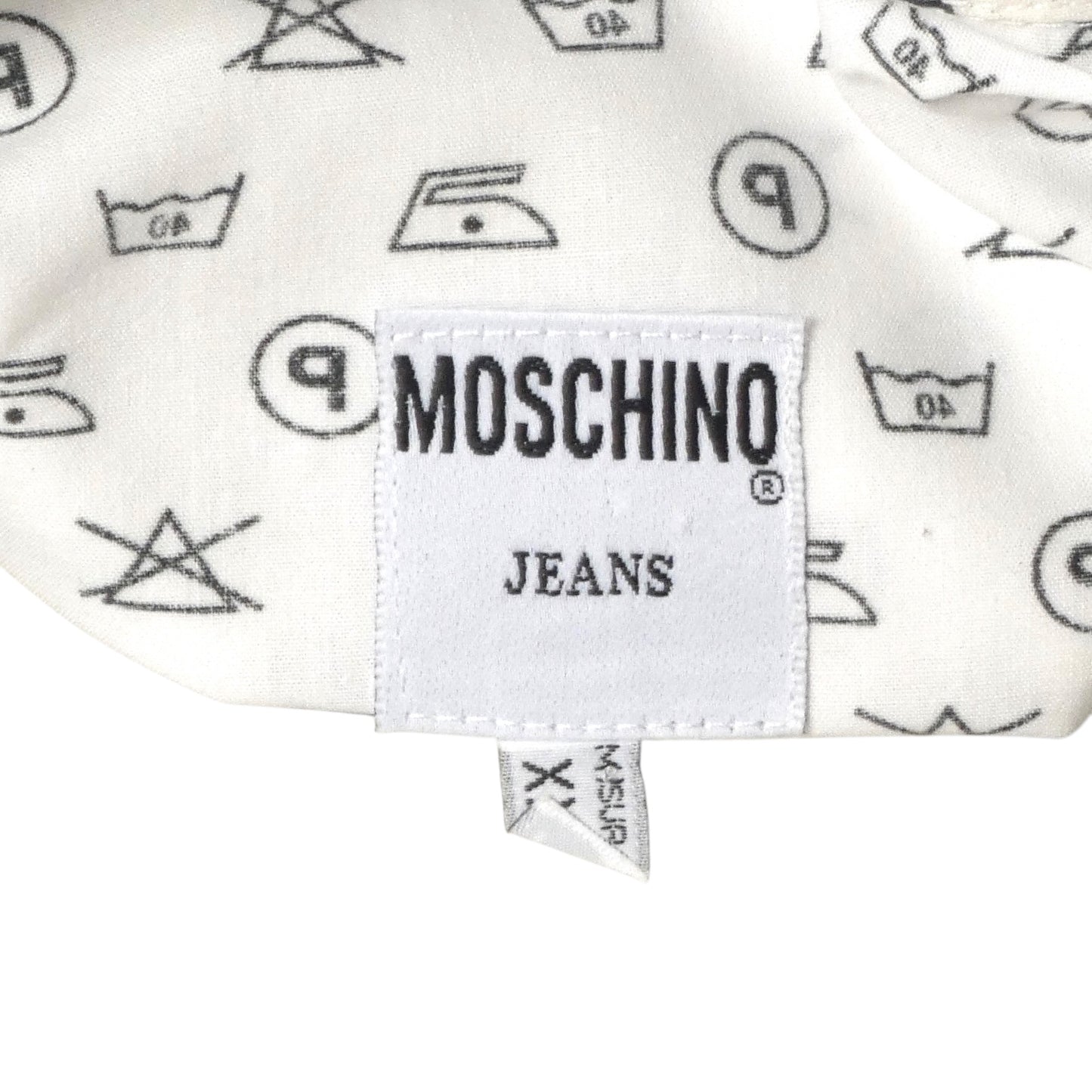 MOSCHINO JEANS- 1990s L/S Cotton Novelty Print Shirt, Size 2XL