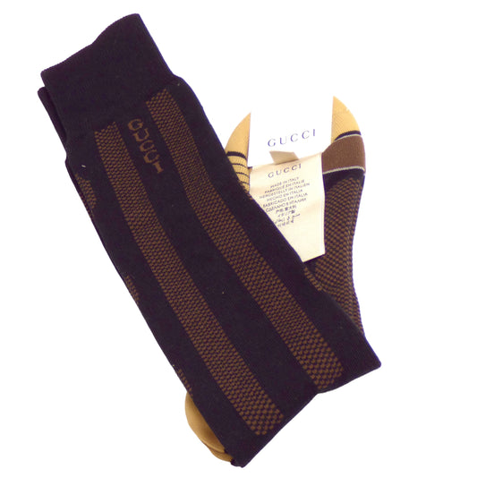 GUCCI- Brown Logo Furia Socks, Multiple Sizes Available