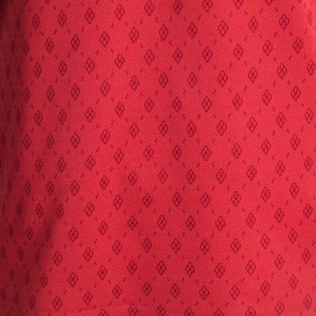 1970s Red S/S Knit Polo, Size Large