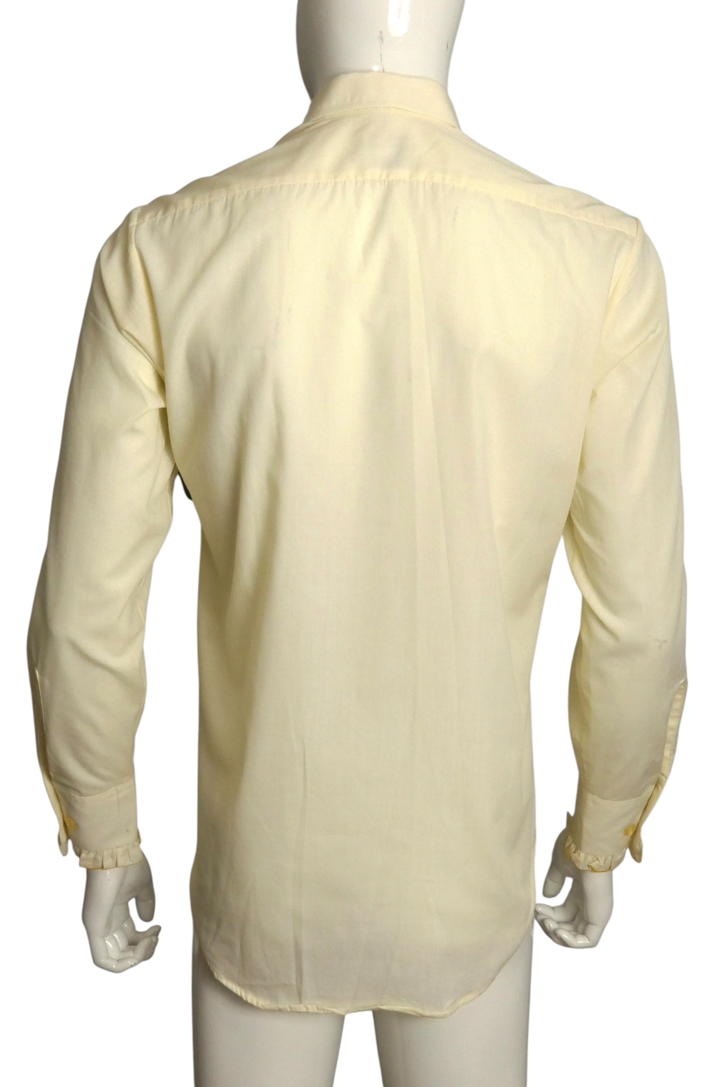 1980s Yellow Ruffle Tux Shirt, Size Large