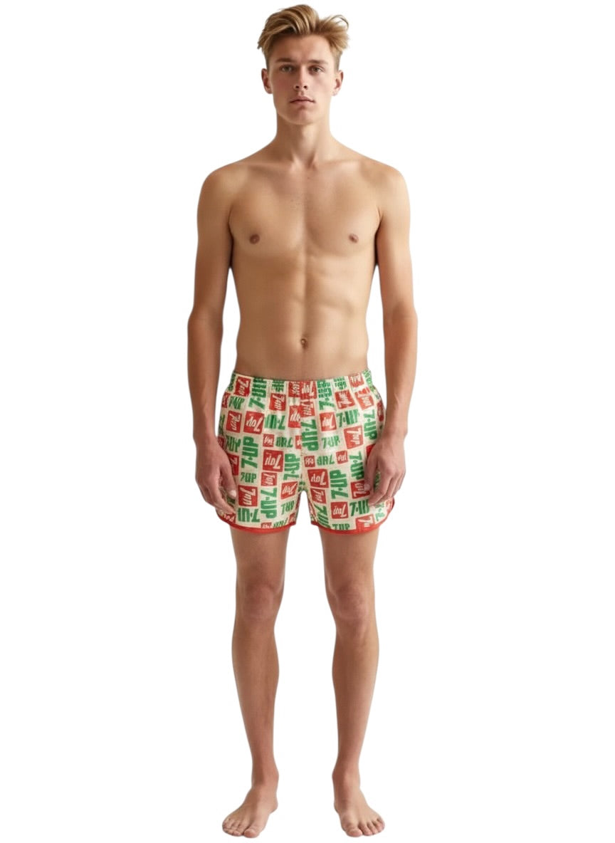1970s 7-Up Cotton Swim Trunks, Size Large