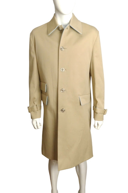 VERSACE NWT 2024 Khaki Twill Overcoat, Multiple Sizes Available