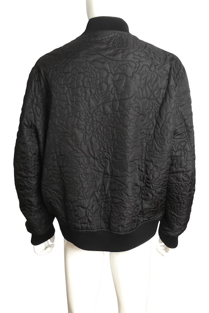 VERSACE- NWT 2024 Black Quilted Barocco Coat, Size 2XL