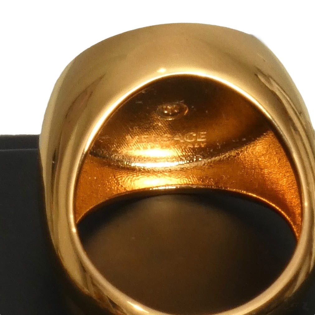 VERSACE- NIB Gold Medusa Head Ring, Size 21