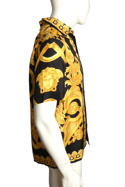 VERSACE- NWT Heritage Print Silk S/S Shirt, Size Large