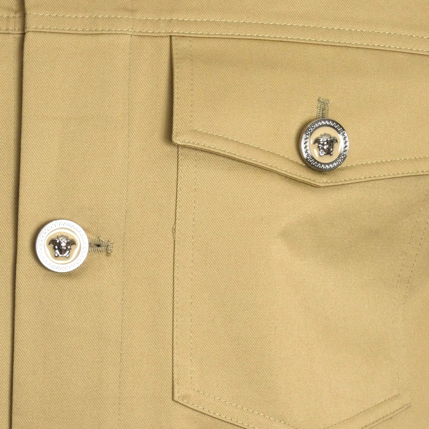 VERSACE- NWT 2024 Khaki Cotton Utility Shirt,  Size Large