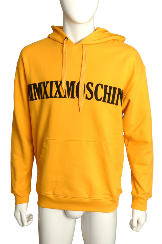MOSCHINO COUTURE- NWT 2019 Yellow Hoodie Sweatshirt, Size Medium